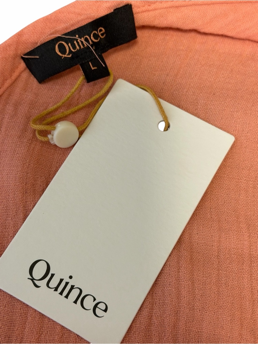 NWT Quince 100% Organic Cotton Gauze Tiered Maxi Dress in Coral Blush Size L - Picture 6 of 10